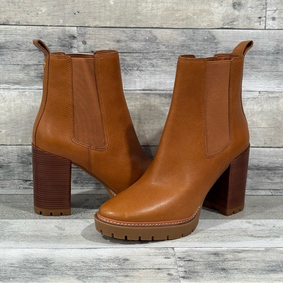 TORY BURCH CARSON LUG SOLE ANKLE BOOT - Toasted Caramel - Sz - 11 .US - Picture 1 of 13